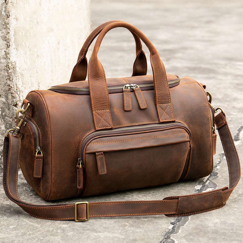 Men's  Retro Leather Large Capacity Luggage Bag