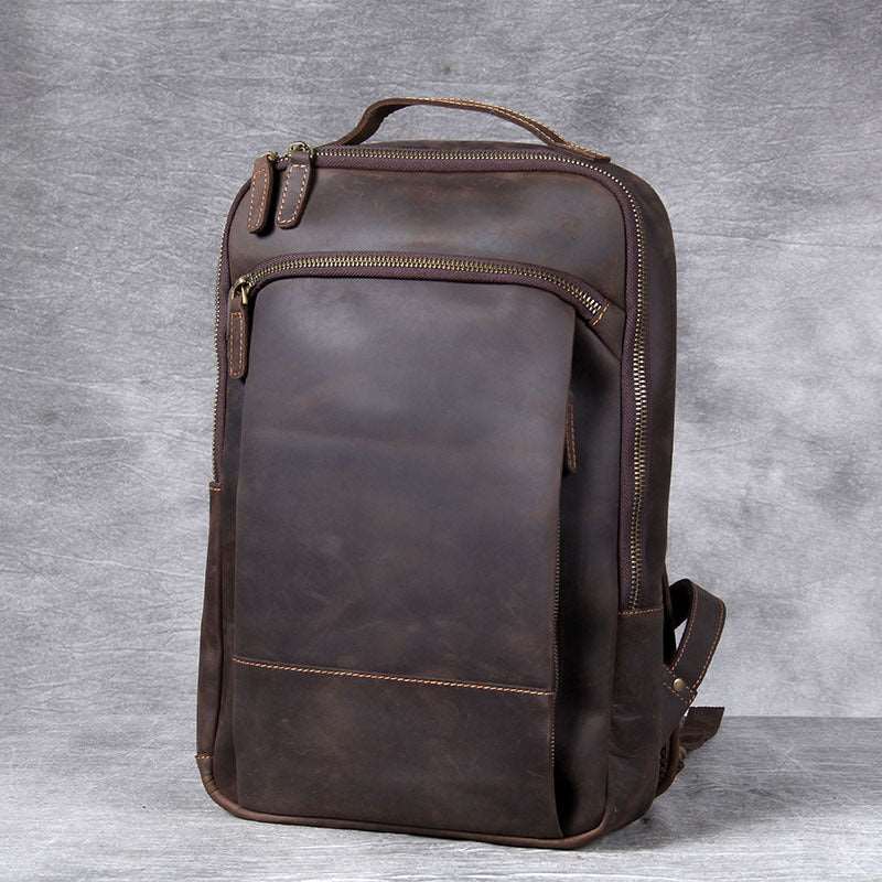 Men's  First Layer Cowhide Leather Computer Bag