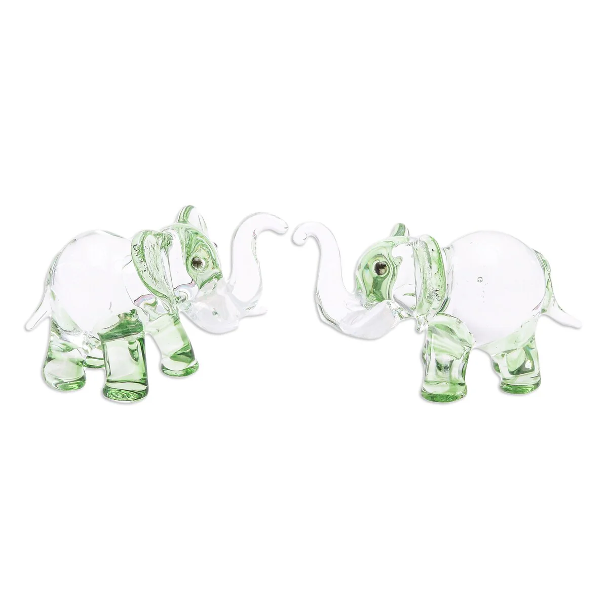 Novica Handmade The Green Giants Handblown Glass Figurines (Pair)