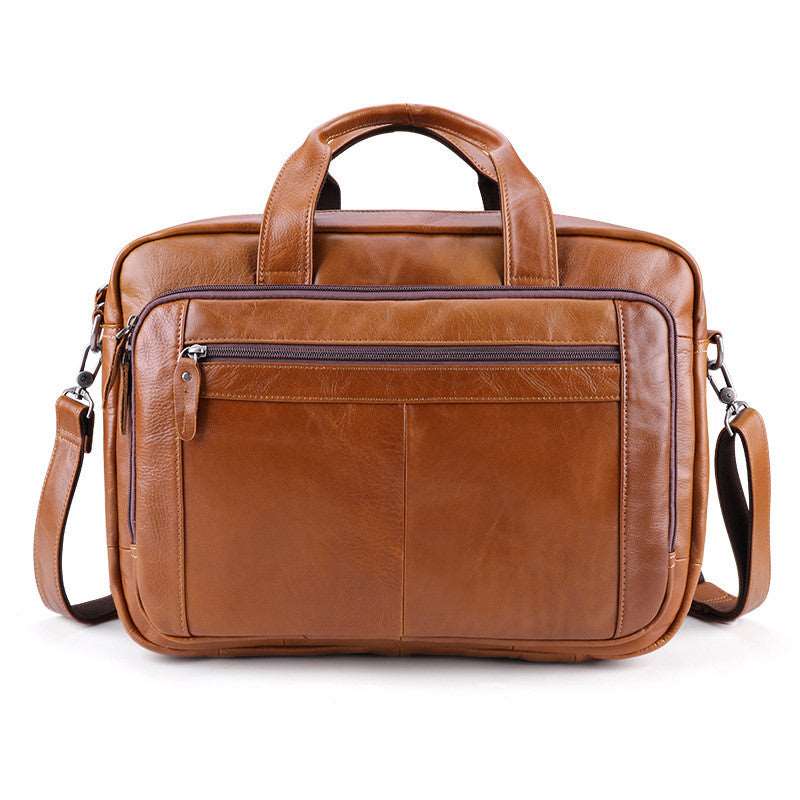 Men's  17 inch Cowhide Leather Computer Bag