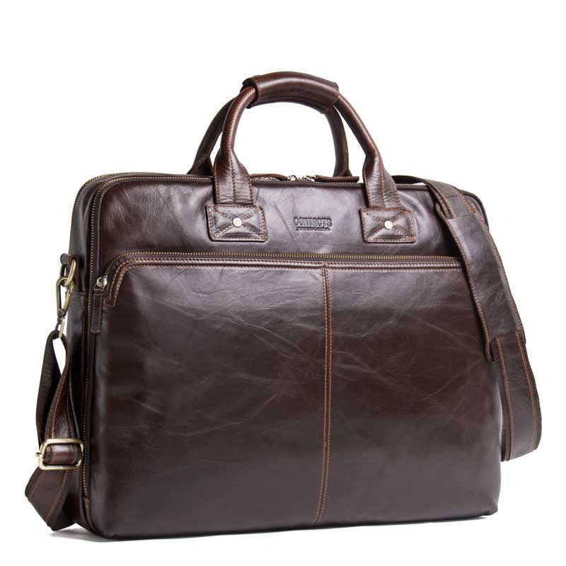 Men's  Casual Leather Business Briefcase Shoulder Bag